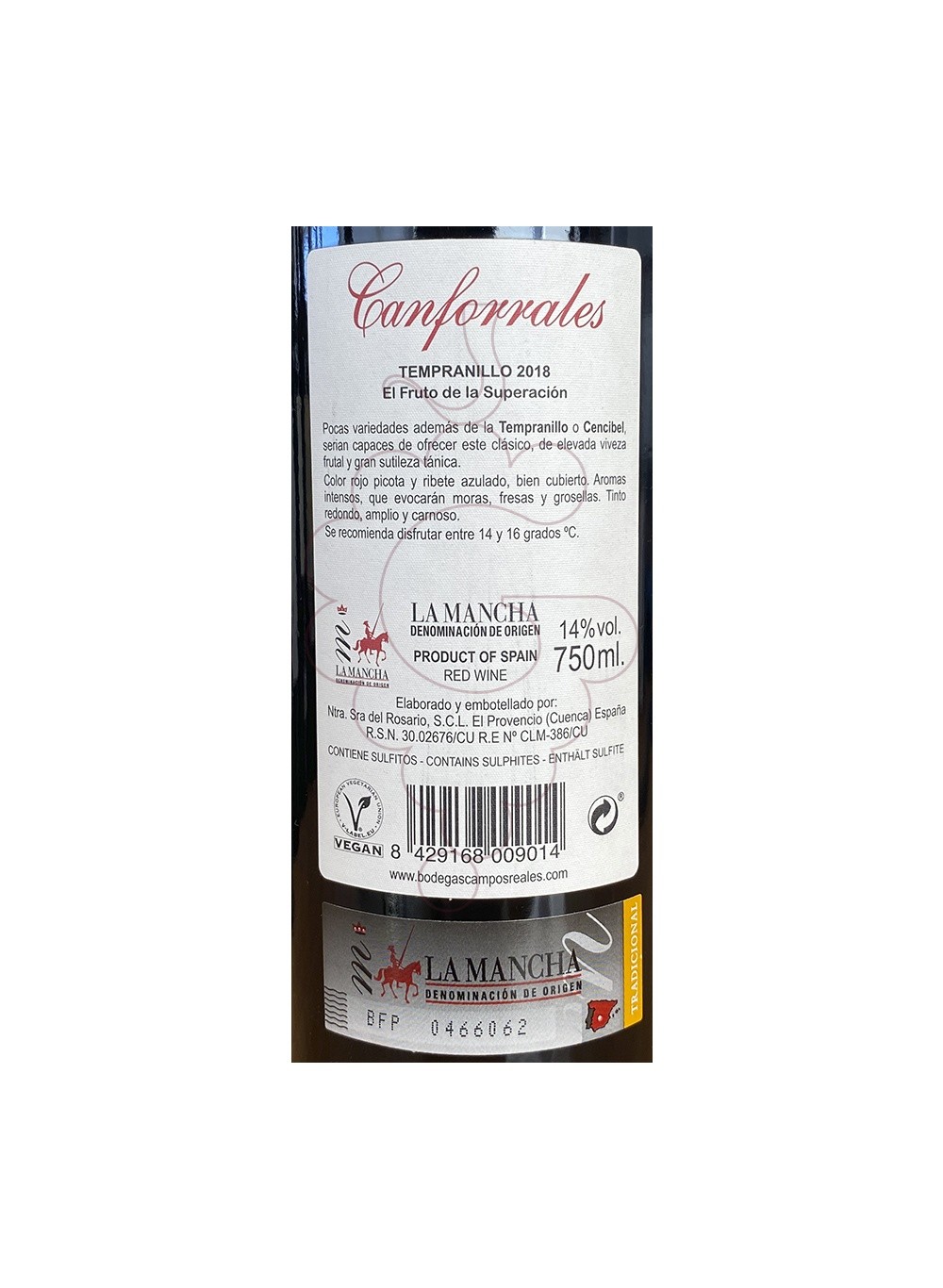 Foto Canforrales Tempranillo vi negre