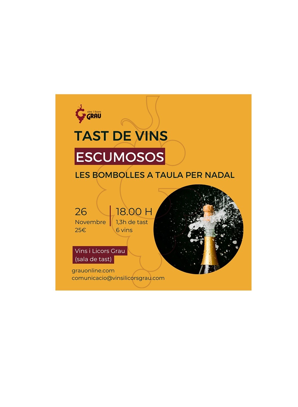 Foto Accessoris Tast de vins escumosos: Les bombolles a taula per Nadal