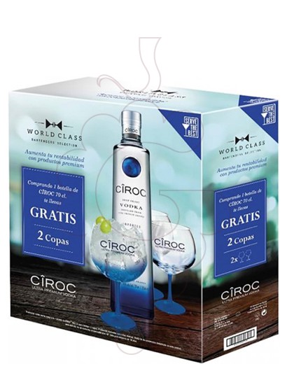 Foto Vodka Cîroc Pack (1 u + 2 copes)